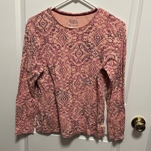 Croft & Barrow Pink and Purple Patterned Blouse
